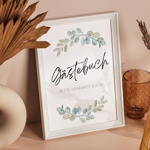 Template sign guest book for wedding or events to print, wedding sign, information sign, digital template, guest book, event