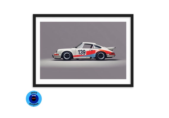 Porsche 911 930 Vintage Racing Car Poster Customizable for