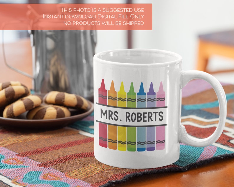 Teacher Name SVG File, Split Monogram Frame With Crayons, Sublimation ...