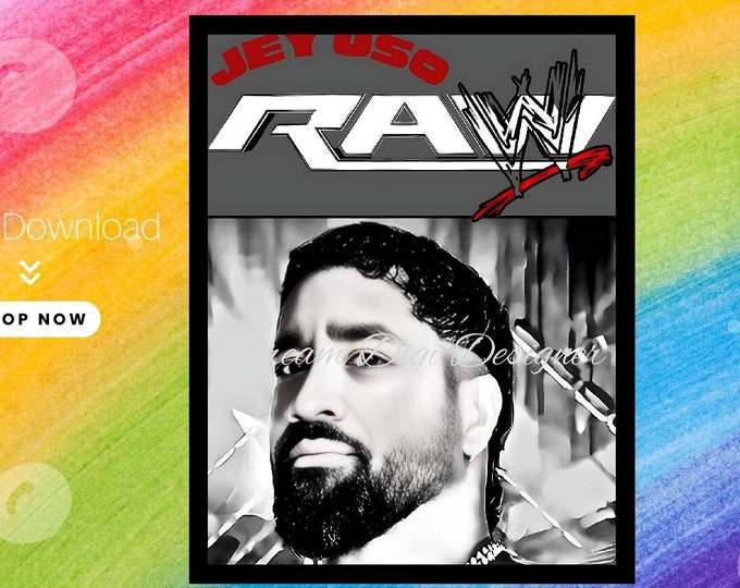 WWE Poster Jey Uso - A3 (29,7x42cm), Offizielles Wrestling Wandkunst Poster, Gedruckt In UK