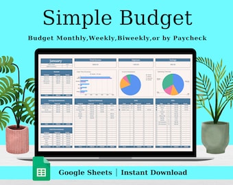 Budget Planner Google Sheets Monthly Budget Spreadsheet Biweekly Budgeting by Paycheck Expense Tracker Weekly Paycheck Budget Template