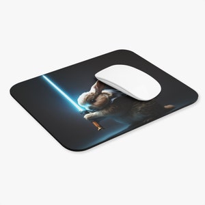Bunny Jedi Rectangle Mouse Pad Star Wars inspired, perfect for StarWars fans young or old