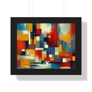 Élégance abstraite moderne : décoration murale art géométrique vibrante