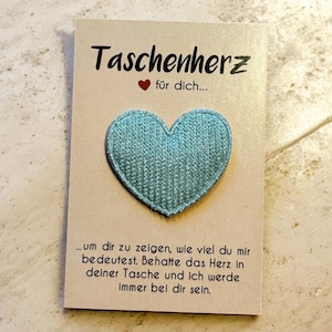 Mutmacher Karte Geschenk mit Spruch – Glücksbringer Herz für die Tasche – kleines Geschenk für beste Freundin, Freund, Familie, Taschenherz