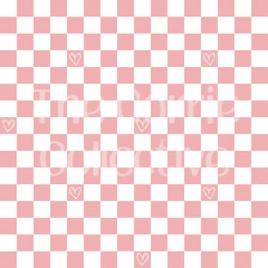 Powder Pink Checkered Hearts Seamless File