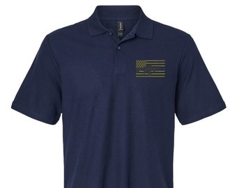 Second Amendment Poloshirt, Gewehr mit amerikanischer Flagge Poloshirt, Patriotisches Shirt, 2nd Amendment Support Shirt