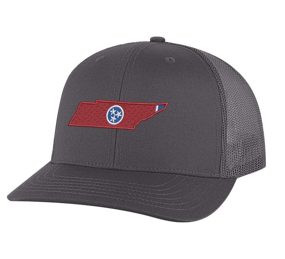RIVEMUG Tennessee Tri Star Trucker Hat - Embroidered Snapback Mesh Baseball Cap For Men & Women