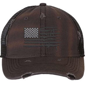 Zwarte hoed met geweervlag 2e amendement Tactical Trucker Cap Gun Rights Mesh Hat