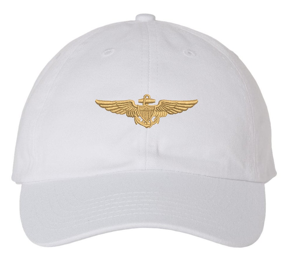 Airplane Pilot Hat Black US Navy Pilot Wings Baseball Cap Peak