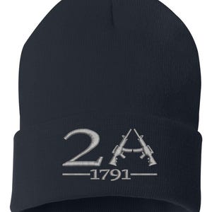 1791 2nd Amendment Embroidered Cuffed Knit Beanie