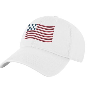 Wavy American Flag Hat - Patriotic Baseball Cap with Ripple Design