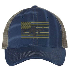 Rifle American Flagge Hat Second Änderungs Trucker Cap Gun Rechte Mesh Hat