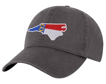 Casquette de baseball drapeau de la Caroline du Nord - Chapeau d'État brodé pour la fierté de Tar Heel