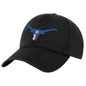 Texas Longhorn Baseball Cap - Embroidered TX Bull Flag Hat - Lone Star State Dad Cap