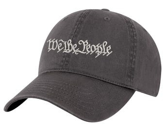 「We The People」ハット - 憲法の引用句が刺繍された愛国的なベースボールキャップ