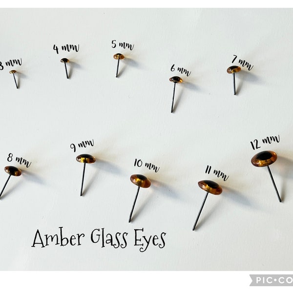 Amber Glass Doll/Animal Felting Eyes- 1 pair