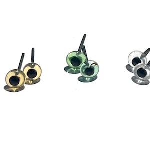 5 mm Glass Eyes on pins- available in 5 colors