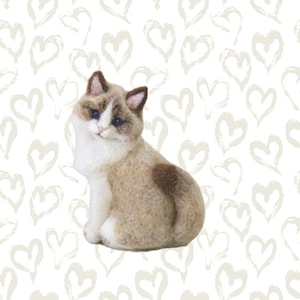 Hamanaka Needle Felting Kit- Ragdoll Cat #466 (Japanese Kit - with English Translation)