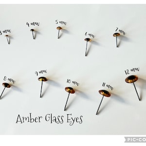 Amber Glass Doll/Animal Felting Eyes- 1 pair
