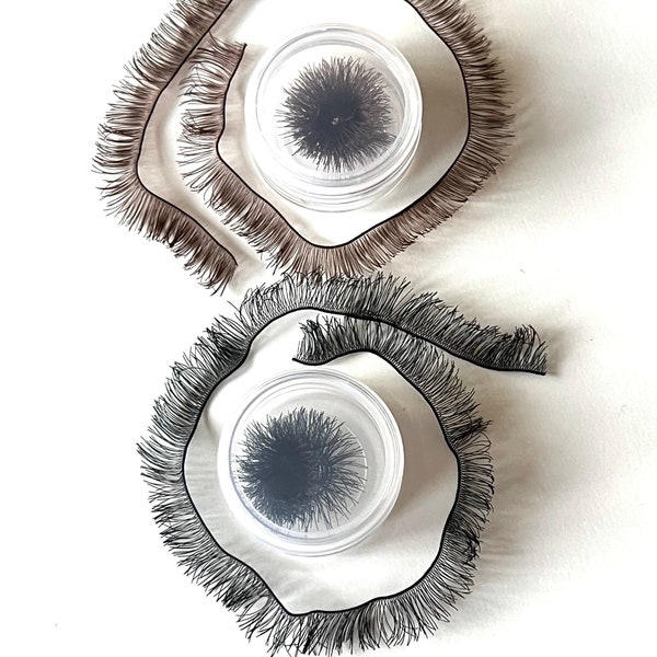 Needle Felting/Doll/Crafting Eyelashes Black or Brown 8 mm x 200 mm (7.87")