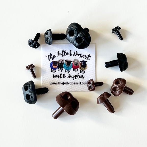 Plastic Realistic Animal Noses Black & Brown (NOT SAFETY NOSES)