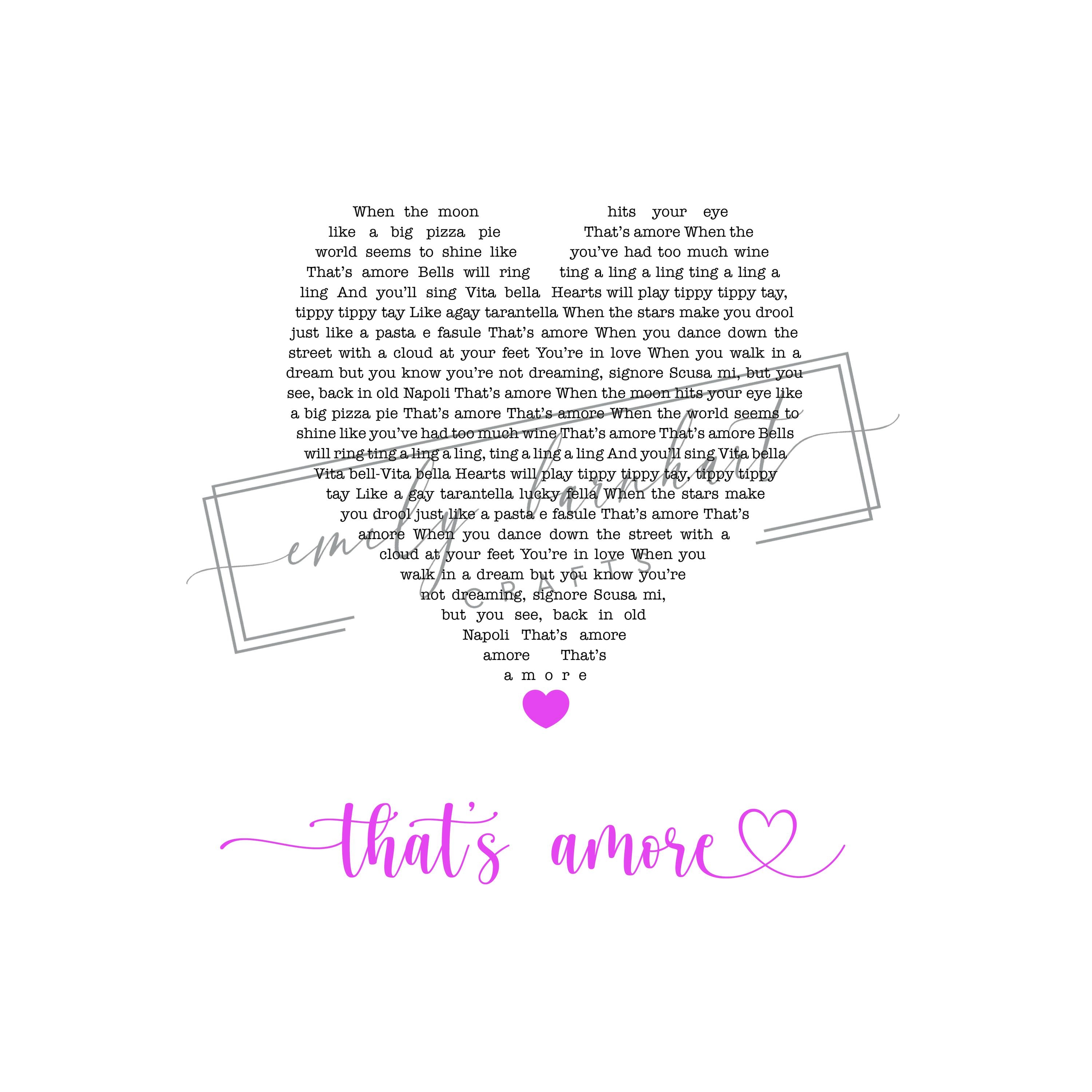 That's Amore Lyrics Heart