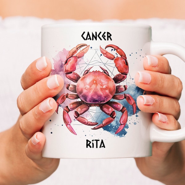 Personalisierte Sternzeichen Krebs/Cancer Tasse Geschenkidee Astrologie Zodiac Sign Freundin