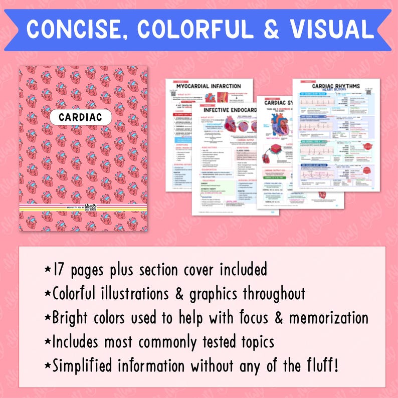 Cardiac Nursing Notes Study Bundle image 2