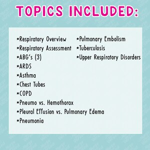 Respiratory Nursing Notes Study Bundle Etsy