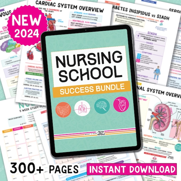 Nursing School Notes Success Bundle: Fundamentals, MedSurg, Pharmacology, Ob Maternity, Pediatrics