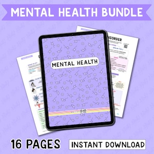 Mental Health Disorders Nursing Notes Study Bundle