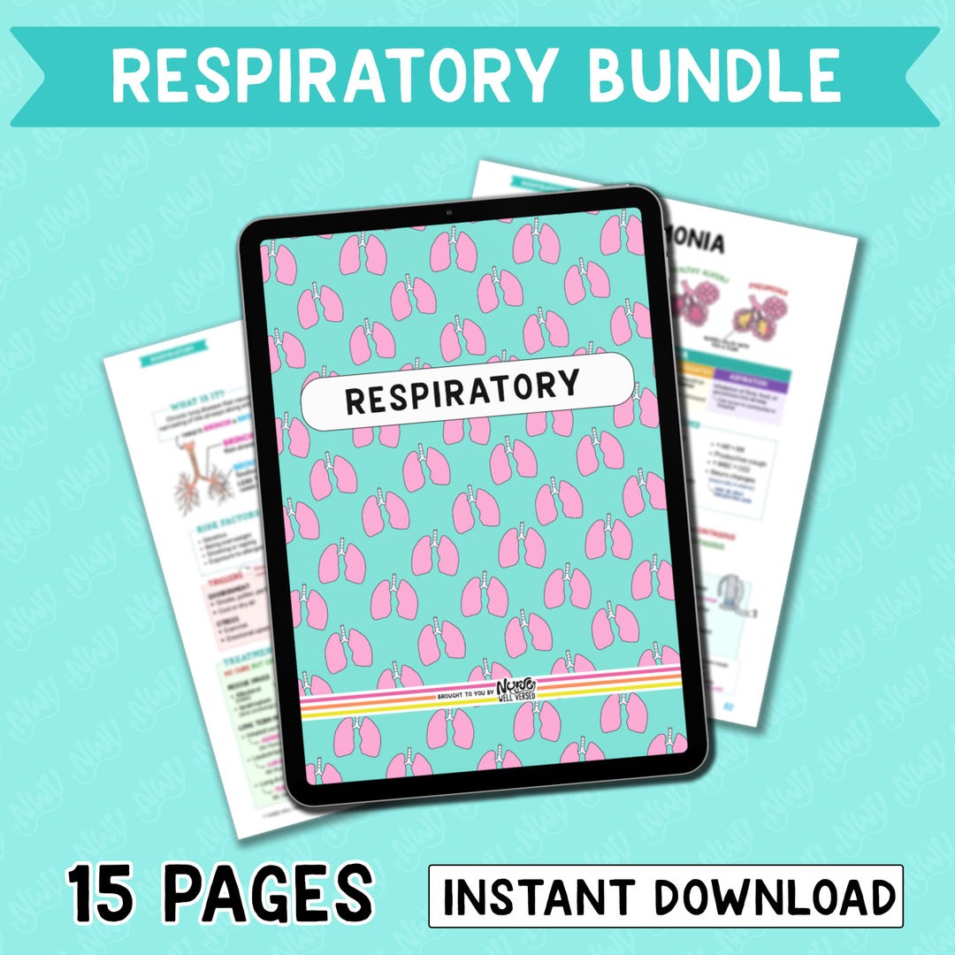 Respiratory Nursing Notes Study Bundle Etsy