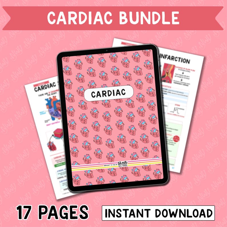 Cardiac Nursing Notes Study Bundle image 1
