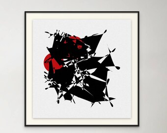 Abstract Ink 1 (Giclée Fine Art Print) Abstract Art by R1B2, unique edition print on museum grade quality paper (36x36)
