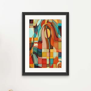 Vrouw 1 (Giclée Fine Art Print) abstracte kunst van R1B2, unieke editie print op papier van museumkwaliteit (12x18 16x24 20x30), wanddecoratie