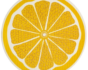 Wet-It Lemon Round Dishcloth, Swedish Dishcloth, Cleaning Cloth, Reusable Cleaning Cloth, Cleaning Sponge, Biodegradable Cloth