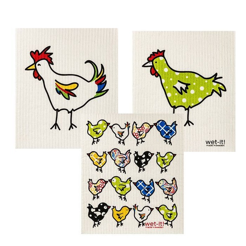 Wet-It! Chicken Family Swedish Dishcloths - Thumbnail 4