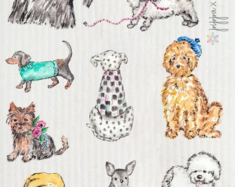 Wet-it Pippa Dog Fancy Swedish Dishcloth