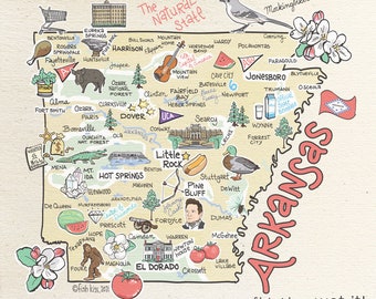 Wet-It Arkansas Dishcloth, State Map Dishcloth, Swedish Dishcloth, Cleaning Cloth, Reusable Cleaning Sponge