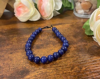 Lapis lazuli-kralenarmband – genezende sieraden van natuursteen, geschenk wijsheid, kracht