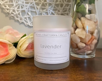 Lavender Soy Candle – Aromatherapy Stress Relief Calming Relaxation Home Decor Gift