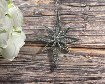 Star Suncatcher – Stained Glass Clear Holiday Christmas Window Decor Sun Catcher Gift Ornament
