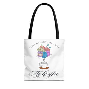 Yarn Tote Bag – Coffee & Yarn Lover Gift for Knitters, Crocheters, Crafters