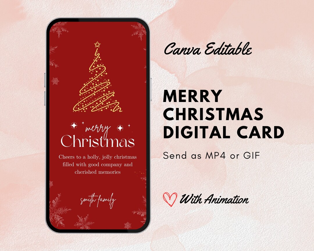 Christmas Video Card Animated Holiday Card Christmas Card Etsy