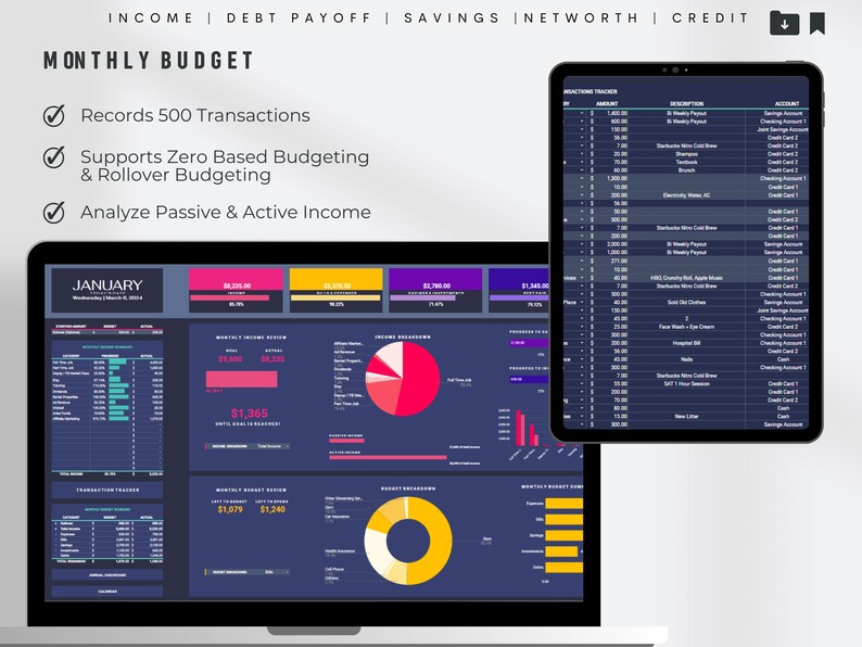 Monthly Budget Planner Google Sheets | Budget, Bills, & Savings ...