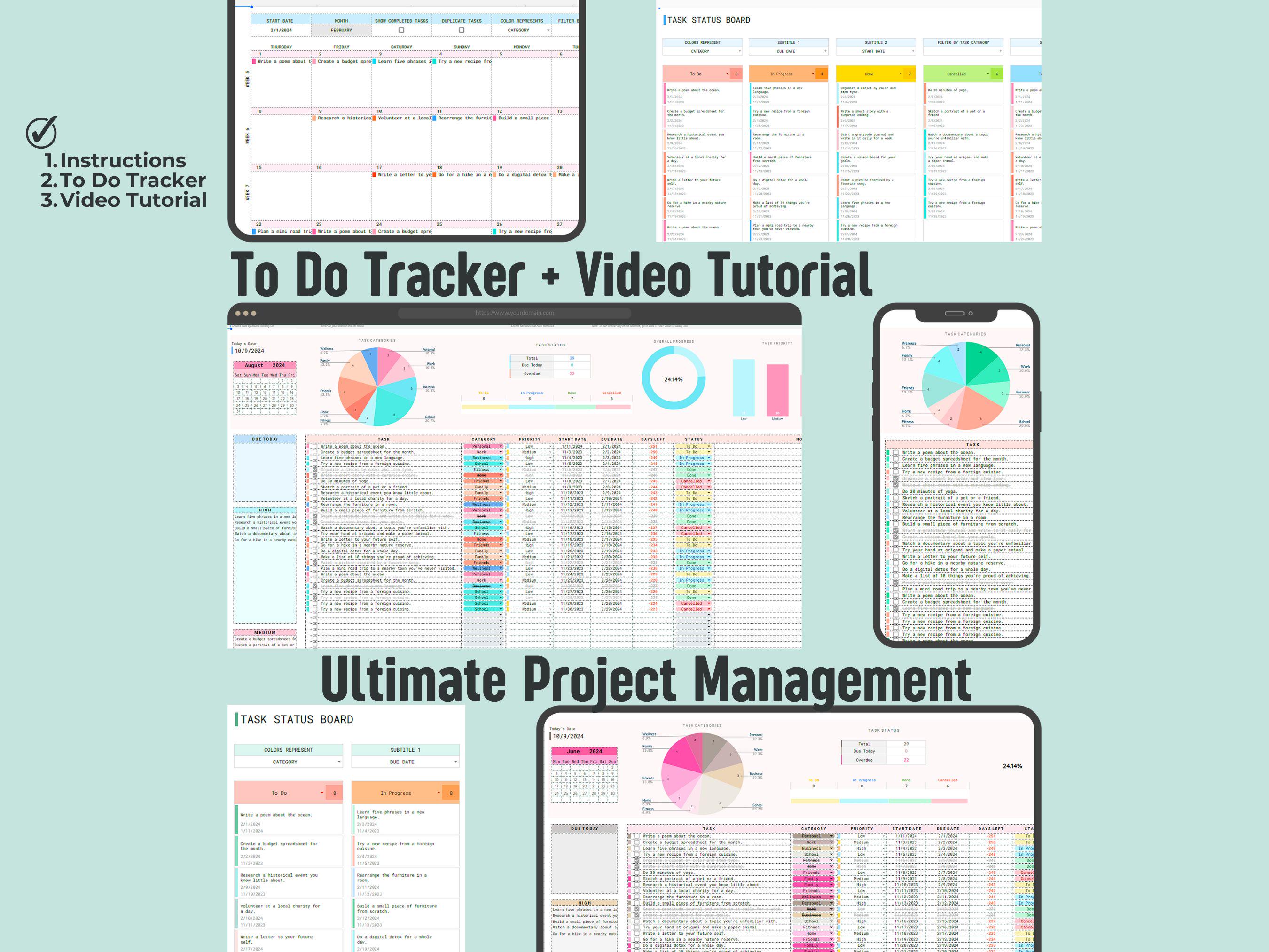 To Do List Template Spreadsheet | Google Sheets Daily Weekly Planner ...