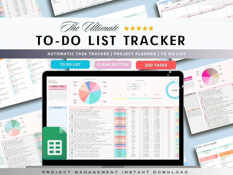 To Do List Template Spreadsheet | Google Sheets Daily Weekly Planner ...