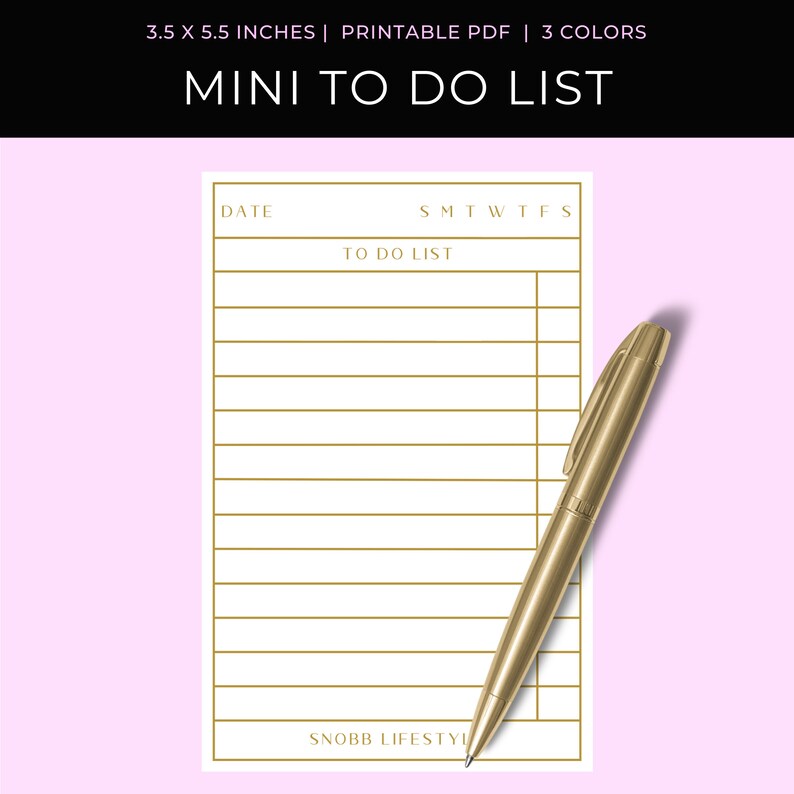 Mini to Do List Printable Planner Card Printable Inserts - Etsy