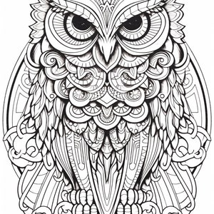 Printable 50 + Owl Mandala Adult Coloring Pages - Etsy UK