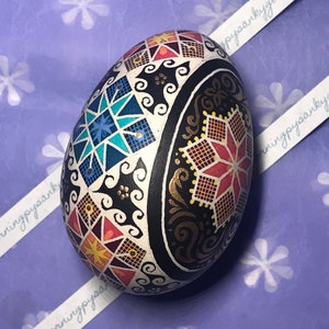 Gilded Fire and Ice Goose Pysanka